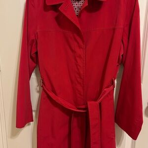 London Fog Vibrant Red Trench Coat